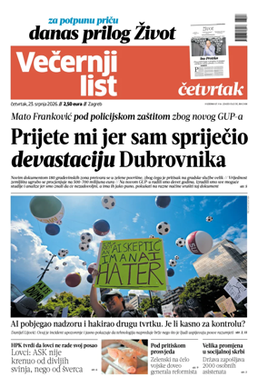 Cover of Vecernji list - Zagreb