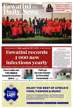 Cover of Eswatini Daily News
