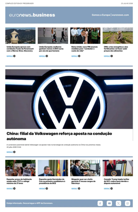 Cover of Euronews Business (Portuguese)
