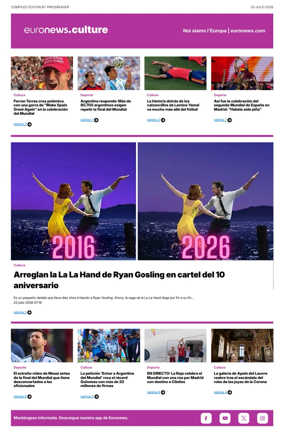 Cover of Euronews Culture and Sport (Spanish) Compiled Edition