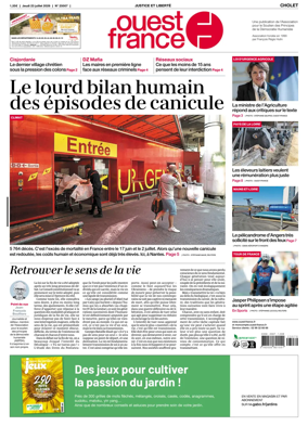 Cover of Ouest France (Cholet)