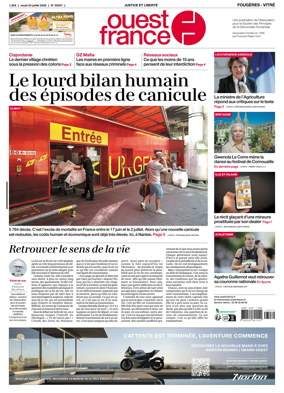 Cover of Ouest-France (Fougeres Vitre)