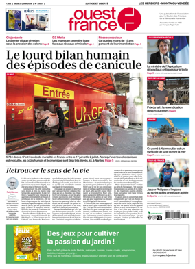 Cover of Ouest France (Les Herbiers / Montaigu)