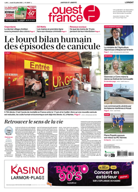 Cover of Ouest France (Lorient)