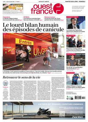 Cover of Ouest France (Nantes / Sud-Loire / Vignoble)
