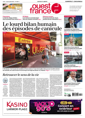 Cover of Ouest-France (Quimperle Concarneau)