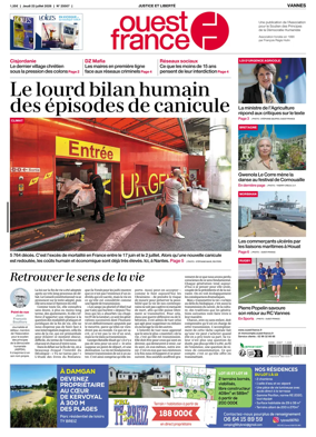 Cover of Ouest France (Vannes)