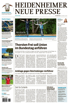 Cover of Heidenheimer Neue Presse