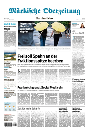 Cover of Markische Oderzeitung Eberswalde