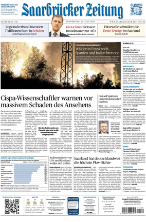 Cover of Saarbruecker Zeitung