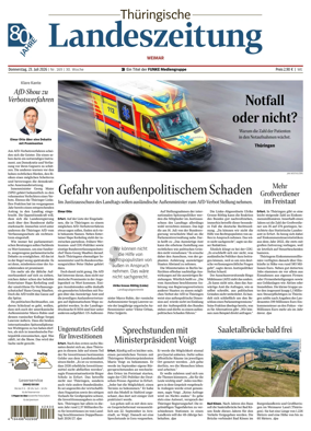 Cover of Thuringische Landeszeitung (Weimar)