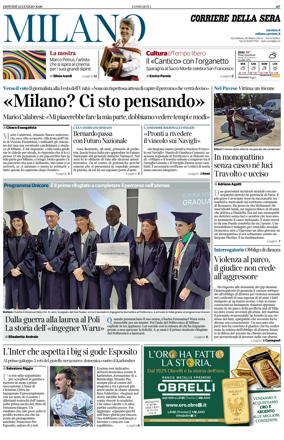 Cover of Corriere della Sera (Milano)