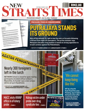 Cover of New Straits Times