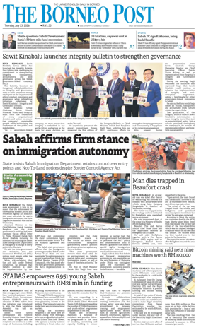 Cover of The Borneo Post (Sabah)