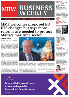 Cover of The Malta Business Weekly