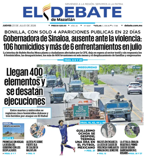Cover of El Debate de Mazatlan