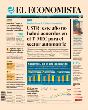 Cover of El Economista (Mexico)