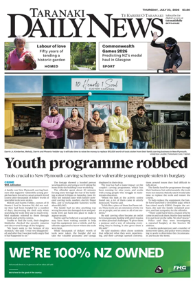 Cover of Taranaki Daily News
