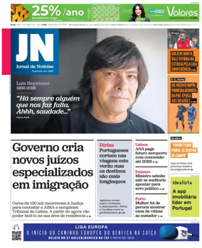 Cover of Jornal de Noticias