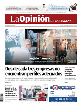 Cover of La Opinion de Murcia (Cartagena)