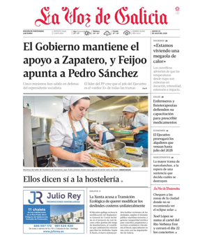Cover of La Voz de Galicia (Pontevedra)