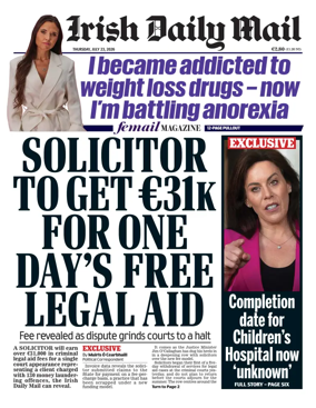 Cover of Irish Daily Mail