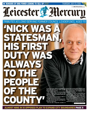 Cover of Leicester Mercury