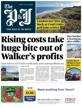 Cover of The Press and Journal (Inverness Highlands and Islands)