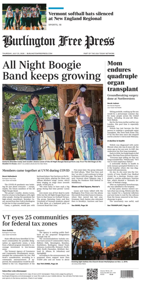 Cover of Burlington Free Press
