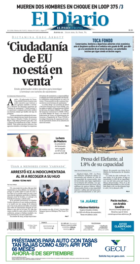 Cover of El Diario de El Paso