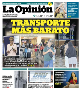 Cover of La Opinion