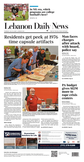 Cover of Lebanon Daily News