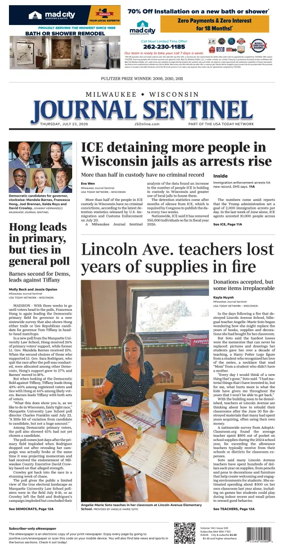 Cover of Milwaukee Journal Sentinel