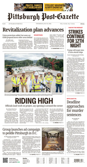 Cover of Pittsburgh Post-Gazette