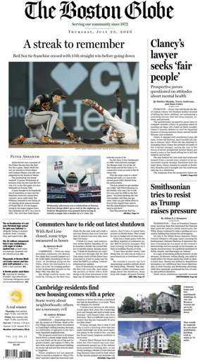 Cover of The Boston Globe