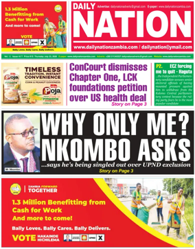 Cover of Daily Nation Newspaper