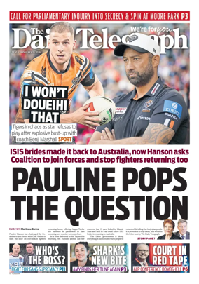 Cover of The Daily Telegraph (Sydney)