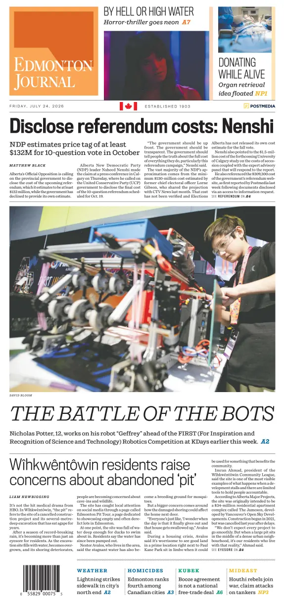 Cover of Edmonton Journal