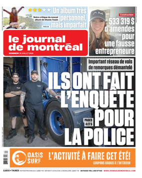 Cover of Le Journal de Montreal