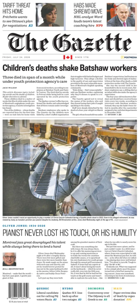 Cover of Montreal Gazette