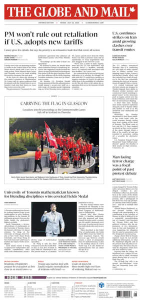 Cover of The Globe and Mail (Ontario Edition)