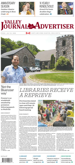 Cover of Valley Journal Advertiser