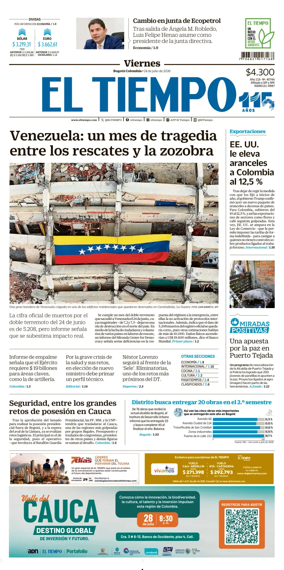 Cover of El Tiempo (Bogota)