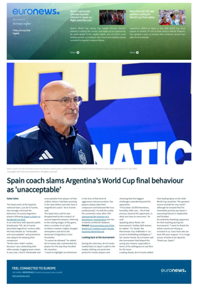 Cover of Euronews World Cup