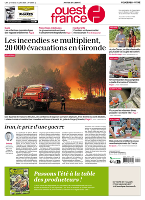 Cover of Ouest-France (Fougeres Vitre)