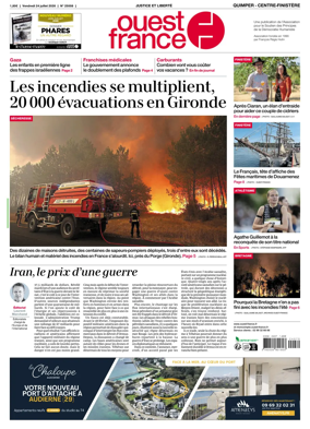 Cover of Ouest-France (Quimper Centre-Finistere)