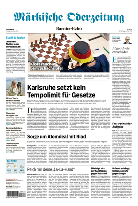 Cover of Markische Oderzeitung Eberswalde