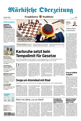 Cover of Markische Oderzeitung Frankfurt (Oder)