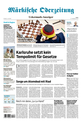 Cover of Markische Oderzeitung Uckermarkanzeiger