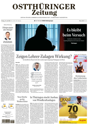 Cover of Ostthuringer Zeitung (Landkreis Saalfeld-Rudolstadt)
